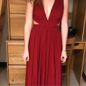Lulu’s Long Red / Maroon Formal Dress